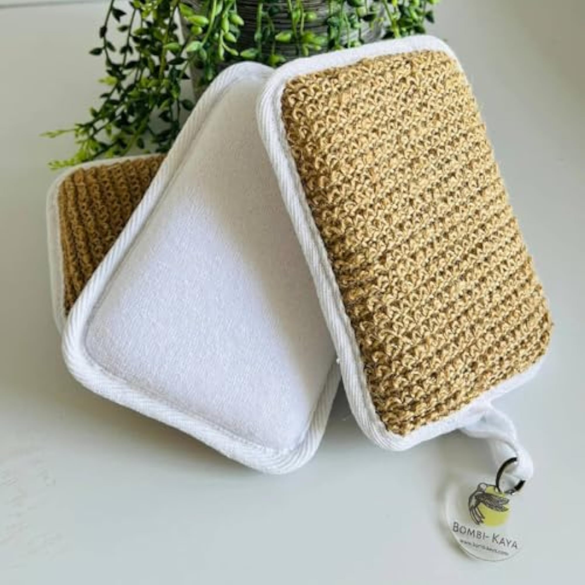 Natural Square Hemp Exfoliating Loofah Sponge for Bathing